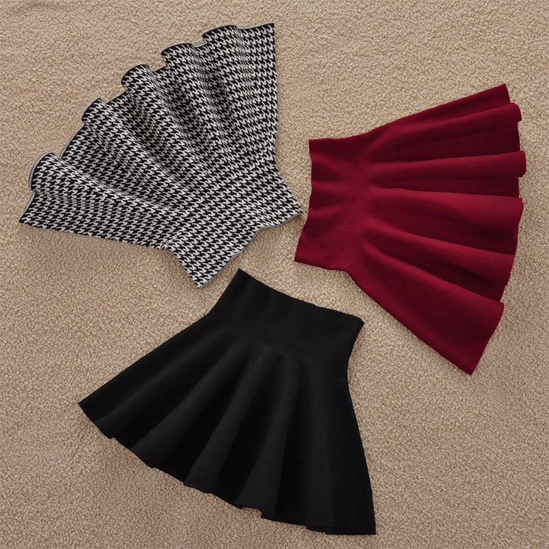 Online discount shop Australia - Female Solid Casual Knee-length Sun Pleated For Color Tutu Lady Skirt Winter Women Skirts None Natural A-line