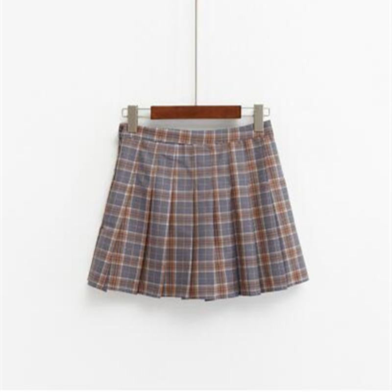 Skirts womens korean style plaid pleated skirt rock kawaii high waist fashion women clothing