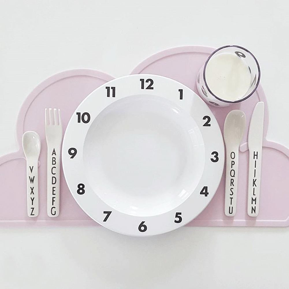 47x26cm Silicone Placemat Bar Mat Baby Kids Cloud Shaped Plate Mat Table Mat Set Home Kitchen Pads Table Decoration