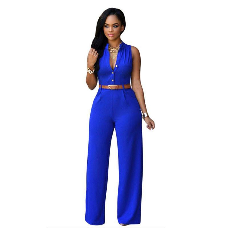 Jumpsuits Ladies Loose Slim Casual Party Overalls Long Pants Women Sleeveless Night Club Rompers