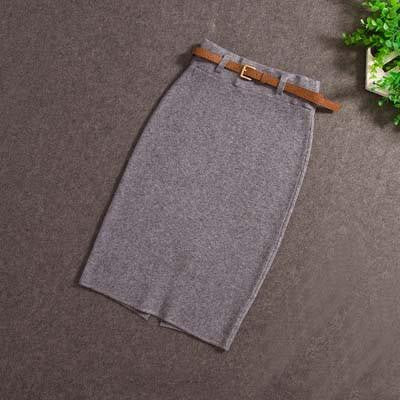 Skirts Casual Women High Waist Knee-length Knitted Elegant slim Long Pencil Skirts 850J 25
