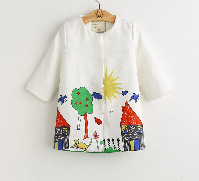 Girls Coats and Jackets Kids Spring Brand Children Jackets for Girls Clothes Cartoon Print Design Girls Jackets - CelebritystyleFashion.com.au online clothing shop australia