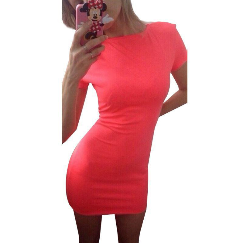Women Summer Short Sleeve Mini Dress Casual Dress