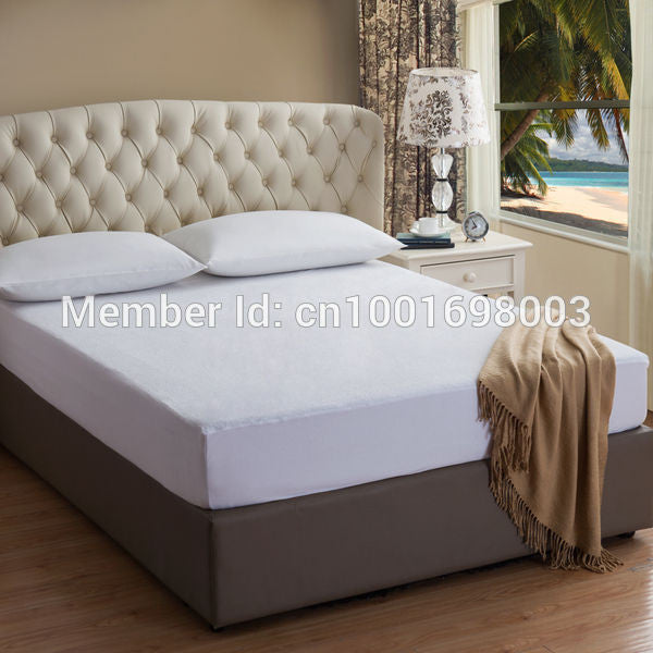 Online discount shop Australia - 160X200CM Luxury Terry Cotton Mattress Cover 100% Waterproof Breathable - Vinyl Free Mattress Cover