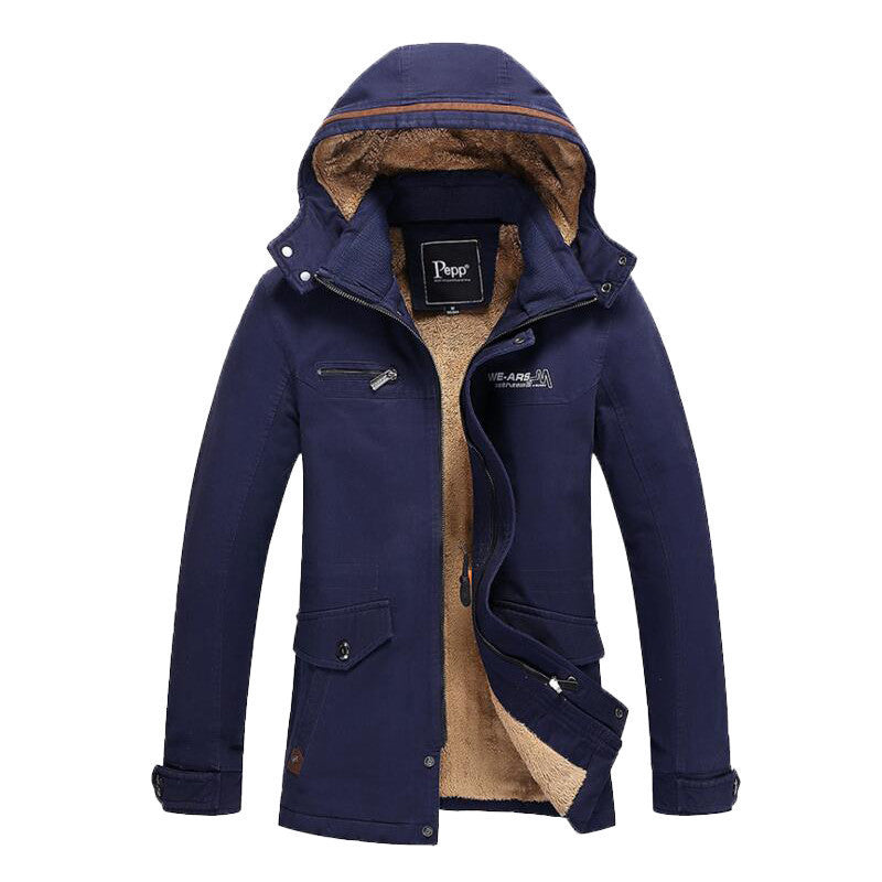 Man Jackets Casual Slim Emboridery Military Coats Hooded Parkas Thick Warm Snow Overcoats Plus Size 4xl Coat