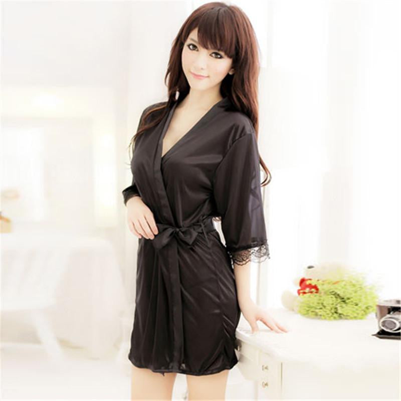 Women's Sleepwear ROBE Bathrobes G-string Thongs Lingerie Nightdress