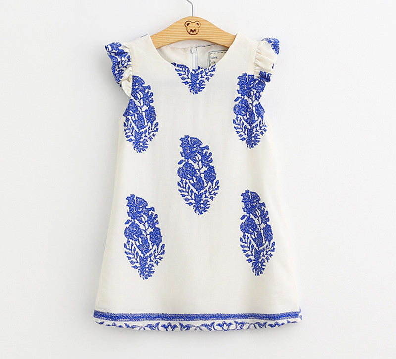 Online discount shop Australia - Girls Dresses Brand Princess Dress Kids Clothes Geometric Pattern Design Kids Dress for Girls Clothes 3-8Y