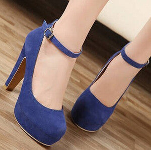 autumn Women's shoes Pumps Single shoes princess shoes round head thick with waterproof suede high heels - CelebritystyleFashion.com.au online clothing shop australia