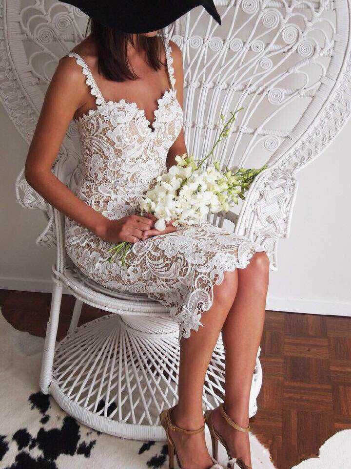 Summer Style White Black Lace Dress V Cami Bodycon Sexy cheap clothes china vestidos de festa mujer Casual office Midi Dresses - CelebritystyleFashion.com.au online clothing shop australia