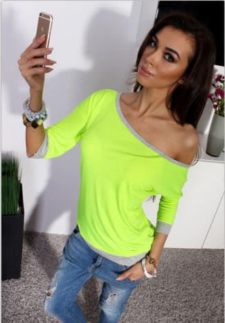 T-shirts for women slash neck tee shirt tshirt female t shirts off shoulder tops