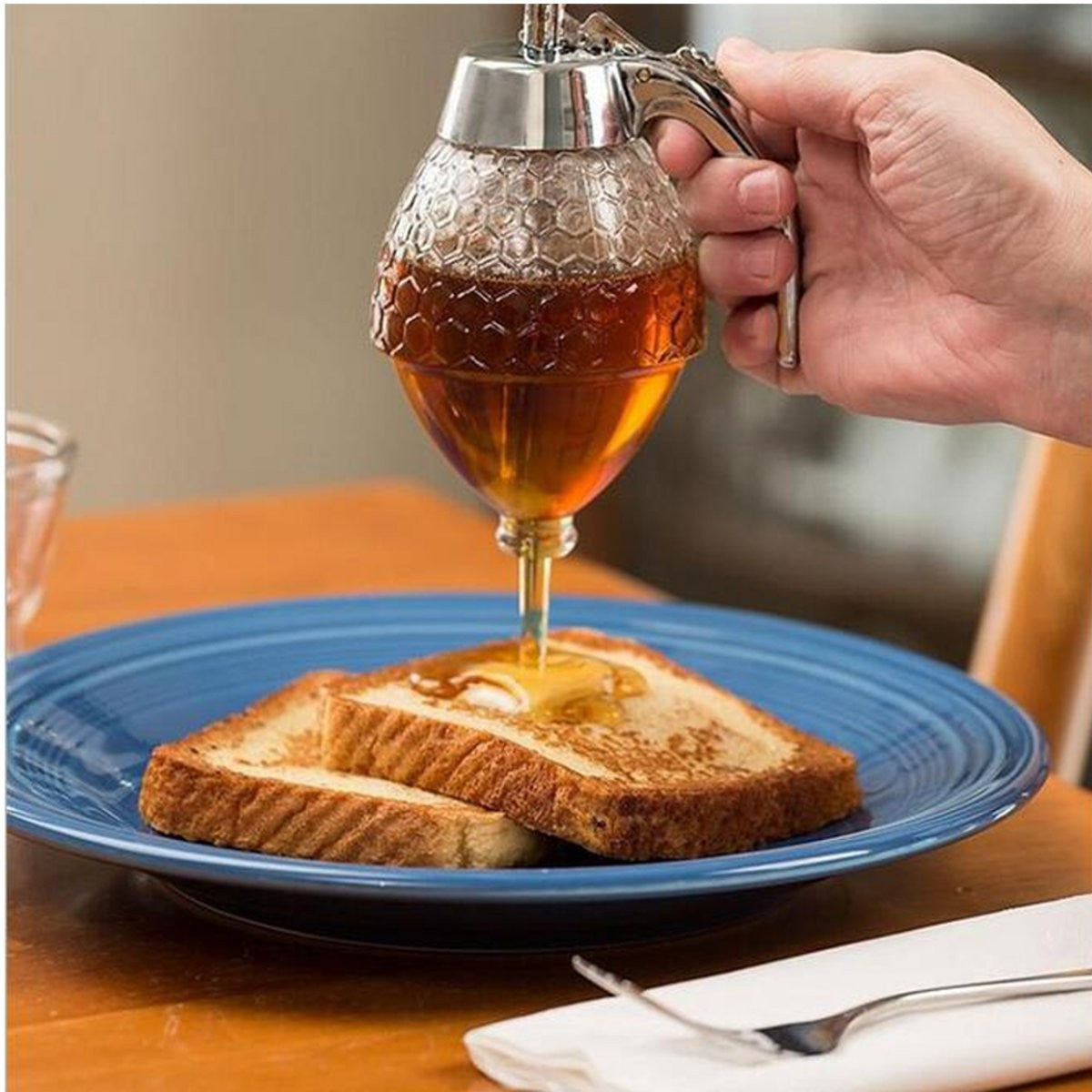 Online discount shop Australia - 200ML Honey Dispenser Jar Container Cup Portable Acrylic Storage Pot Juice Bee Drip Bottle Cooking Tool Craft