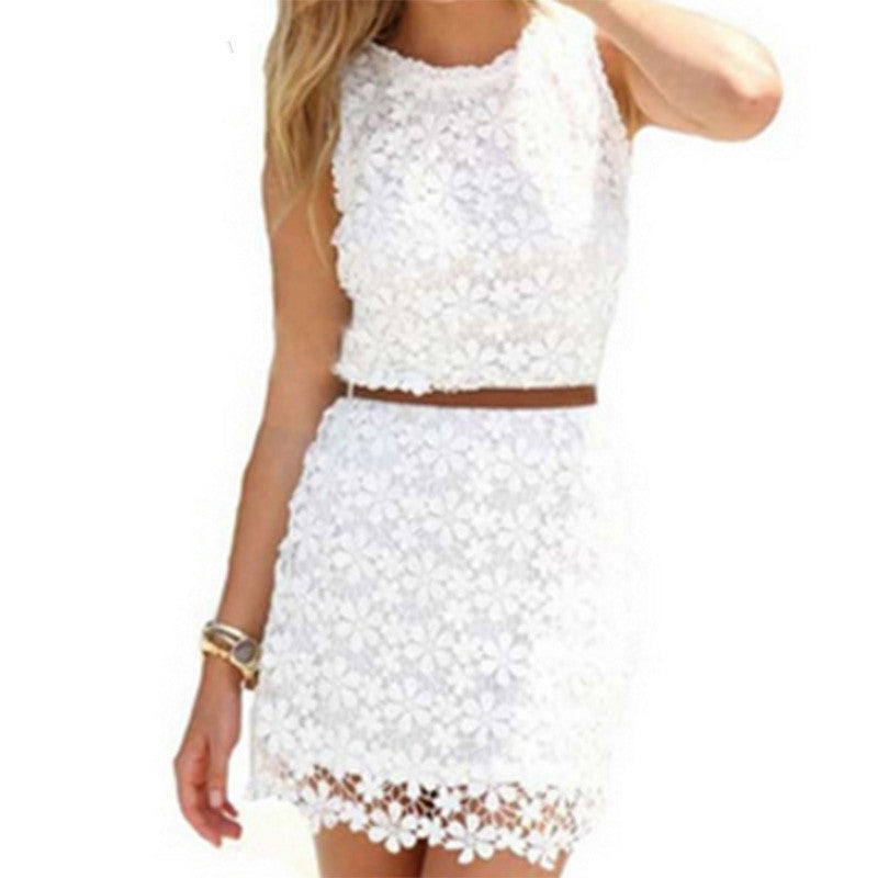 Autumn Dresses Women Black white Sheath Sleeveless Knee-Length Lace Dresses Body Package Hip Sexy Dress - CelebritystyleFashion.com.au online clothing shop australia