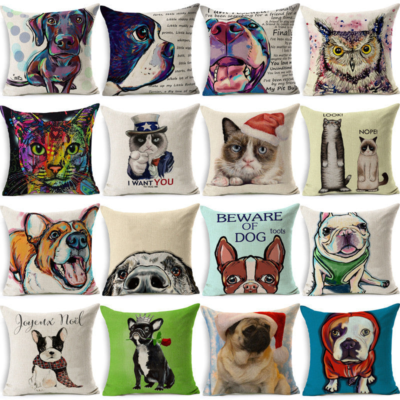 Online discount shop Australia - Colorful Dog Cushion Dachshund Throw Pillow Uncle Cat I WANT YOU Cushion Queen Dog Christmas Gift Pet Home Decorative Pillows