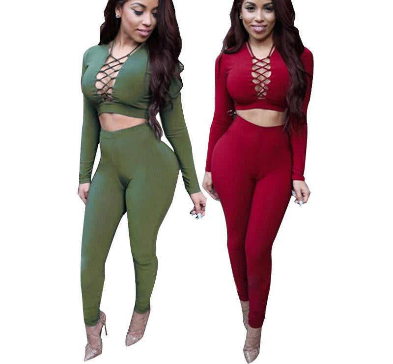 Rompers Womens Jumpsuit Long Sleeve Criss Cross Overalls For Women Bodysuit Cotton Bodycon Playsuits And Jumpsuits