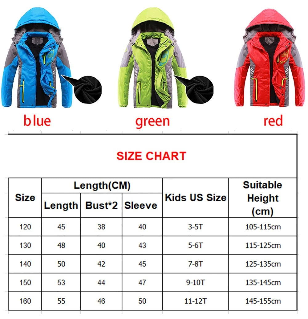 Waterproof Girls Boys Rain Jacket Patchwork Print Kids Outfits Fleece Child Coat Children Outerwear-Dollar Bargains Online Shopping Australia