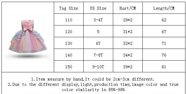 Girls Rainbow Tulle Dresses Kids Wedding Tutu Layers Cake Princess Elegant Party Prom Dress Children Communion Evening Clothes