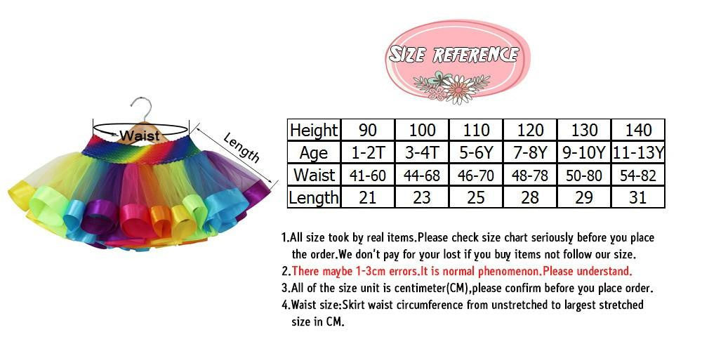 Style Girl Skirt Baby Kids Children Tutu Skirt Short Rainbow Skirt