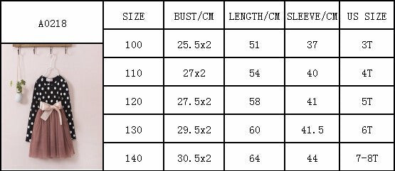 Winter Dress For Girl Long Sleeve Bow-Knot Princess Girls Dresses Polka Dot Print Kids Clothes Casual Baby Clothing-Dollar Bargains Online Shopping Australia