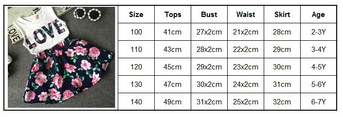 Arrival Cute Kid Girls Baby 2 Piece Sleeveless T-shirt Top Floral Lace Dress Suit Outfit-Dollar Bargains Online Shopping Australia
