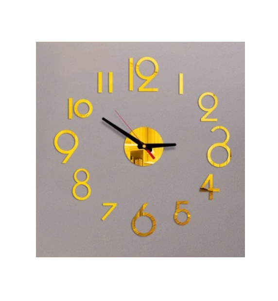 DIY Watch Home Decor Small Round Acrylic Mirror Sticker Simple Time Beauty Self-adhesion Mute 3D Wall Clock-Dollar Bargains Online Shopping Australia