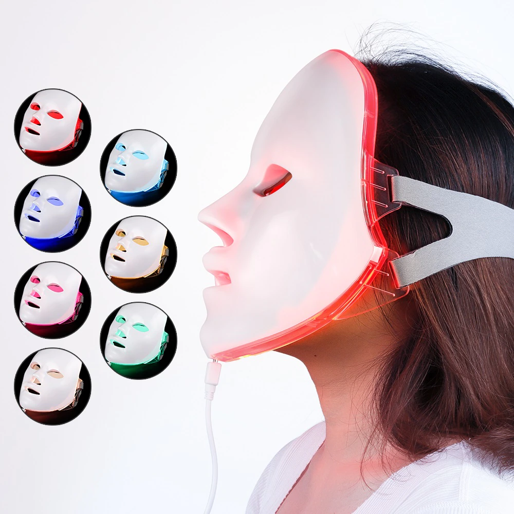 Minimalism Design 7 Colors LED Facial Mask Photon Therapy Anti-Acne Wrinkle Removal Skin Rejuvenation Face Skin Care Tools-Dollar Bargains Online Shopping Australia