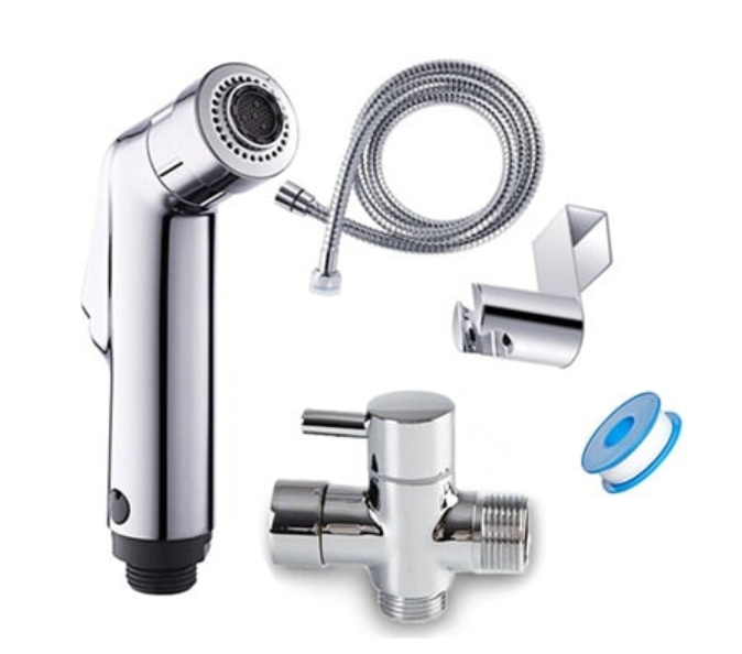 Two function toilet hand bidet faucet bathroom bidet shower sprayer brass T adapter 1.2m hose tank hooked holder easy install-Dollar Bargains Online Shopping Australia