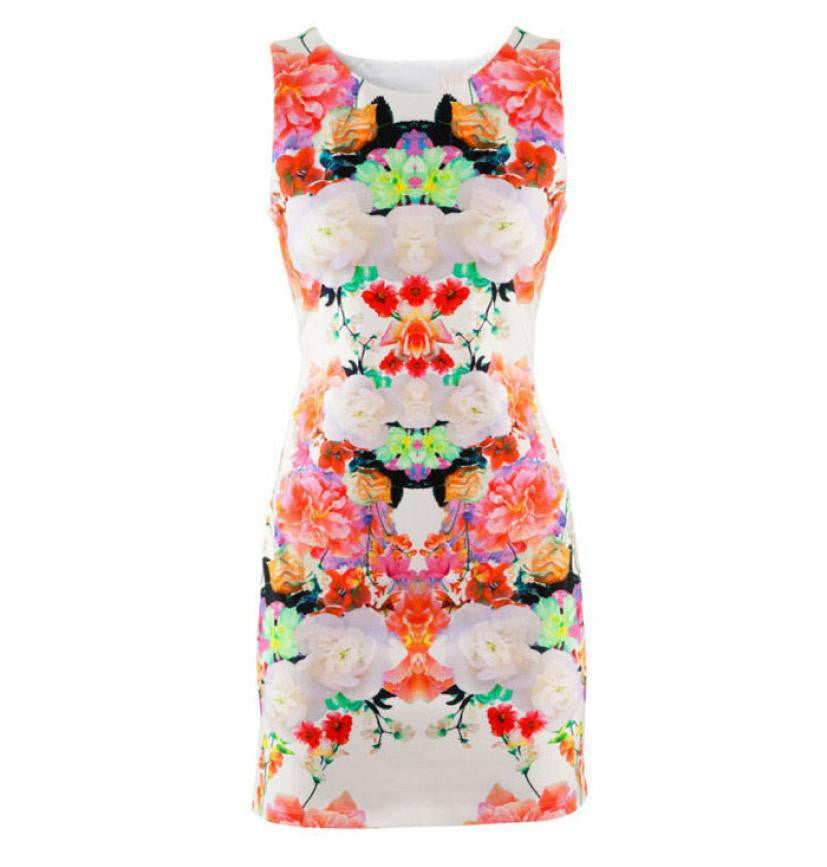 Women Floral Print Sleeveless Clubwear Party Summer Sexy Mini-Dollar Bargains Online Shopping Australia