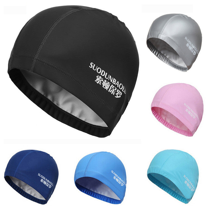 Elastic Waterproof PU Fabric Protect Ears Long Hair Sports Swim Pool Hat Swimming Cap size for Men & Women Adults-Dollar Bargains Online Shopping Australia