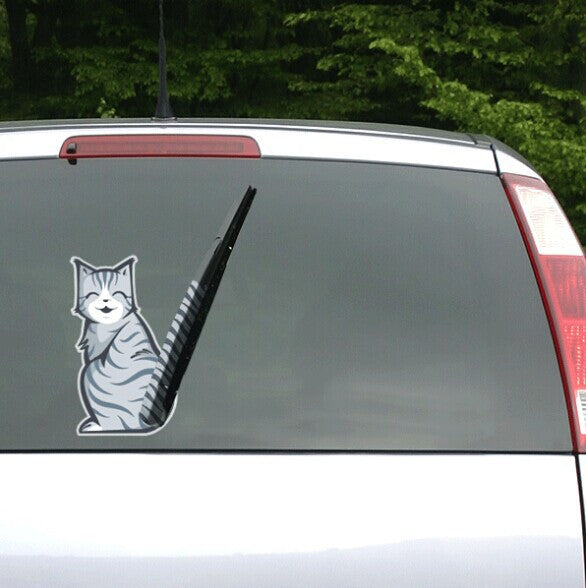 2Pieces/Set Car Gadgets Moving Tail Car Decal / Kitty Cat Tail Window Wiper Sticker Wall Sticker-Dollar Bargains Online Shopping Australia