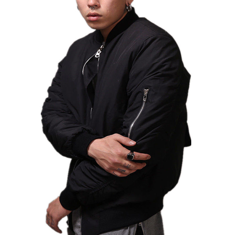 Fashion Hi-Street Mens Military Style Bomber Jacket Black Mens Slim Fit Hip Hop Varsity Baseball Jacket Q1646-Dollar Bargains Online Shopping Australia