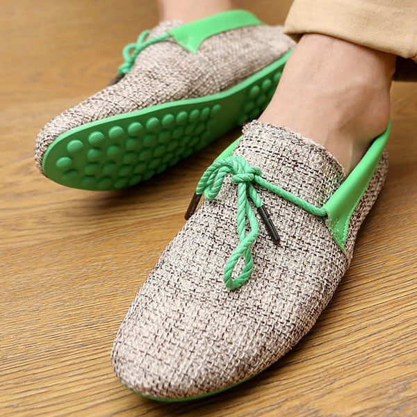 Fashion Men Summer Shoes Breathable Weaving Shoes Men Lace-up Flats Casual Driving Loafers-Dollar Bargains Online Shopping Australia