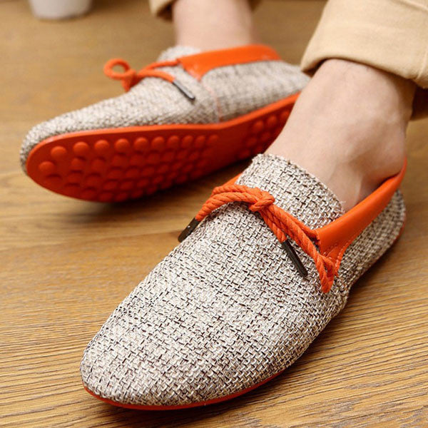 Fashion Men Summer Shoes Breathable Weaving Shoes Men Lace-up Flats Casual Driving Loafers-Dollar Bargains Online Shopping Australia