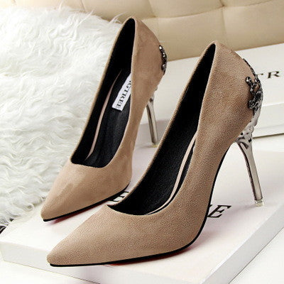 Sexy Women Shoes Red Bottom High Heels Faux Suede Party Pointed Toe High Heel Pumps Ladies Wedding Shoes Bride Office Heels shoe-Dollar Bargains Online Shopping Australia