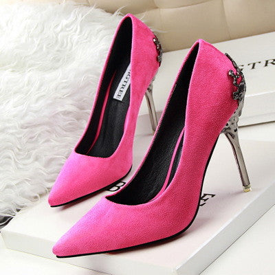 Sexy Women Shoes Red Bottom High Heels Faux Suede Party Pointed Toe High Heel Pumps Ladies Wedding Shoes Bride Office Heels shoe-Dollar Bargains Online Shopping Australia