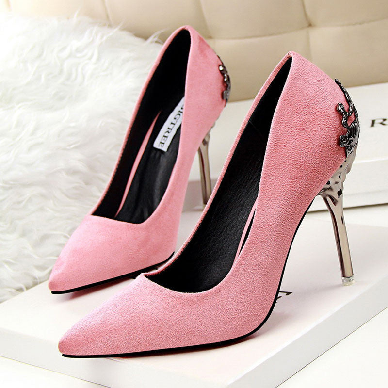 Sexy Women Shoes Red Bottom High Heels Faux Suede Party Pointed Toe High Heel Pumps Ladies Wedding Shoes Bride Office Heels shoe-Dollar Bargains Online Shopping Australia