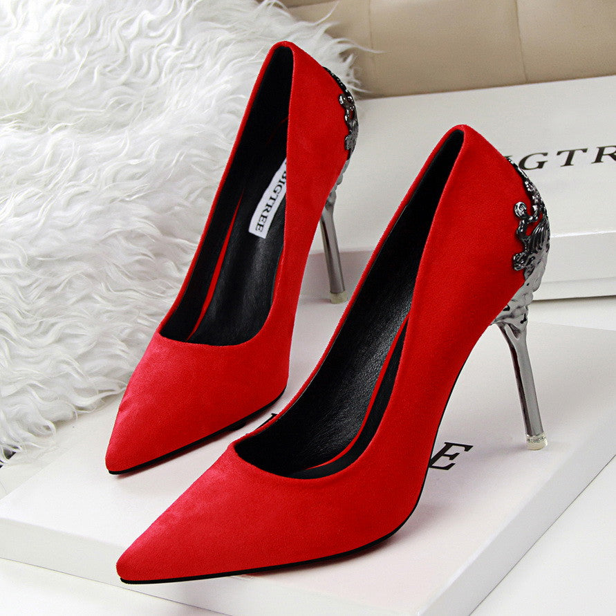 Sexy Women Shoes Red Bottom High Heels Faux Suede Party Pointed Toe High Heel Pumps Ladies Wedding Shoes Bride Office Heels shoe-Dollar Bargains Online Shopping Australia