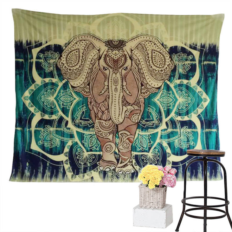 Elephant Tapestry Colored Printed Decorative Mandala Tapestry Indian 130cmx150cm 153cmx203cm Boho Wall Carpet-Dollar Bargains Online Shopping Australia