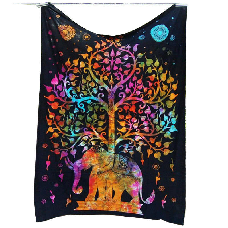 Elephant Tapestry Colored Printed Decorative Mandala Tapestry Indian 130cmx150cm 153cmx203cm Boho Wall Carpet-Dollar Bargains Online Shopping Australia