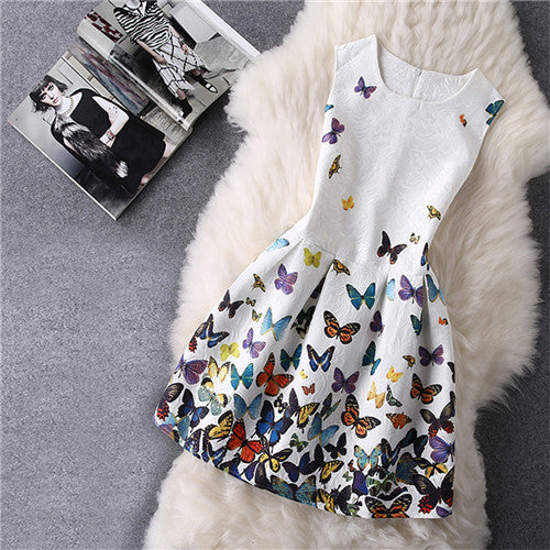 Cartoon Castle Summer Sleeveless Girls Print Dress Knee Length Princess A-Line Dress Clothes For Kids 6 to 12 years Old Kids-Dollar Bargains Online Shopping Australia