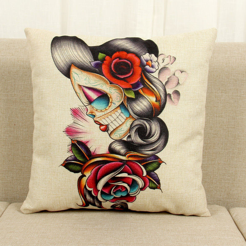 Halloween Mexican Sugar Skull Cushion (No inner) Decorative Throw Pillow Sofa Home Decor Almofada Cojines Decorativos Coussin-Dollar Bargains Online Shopping Australia
