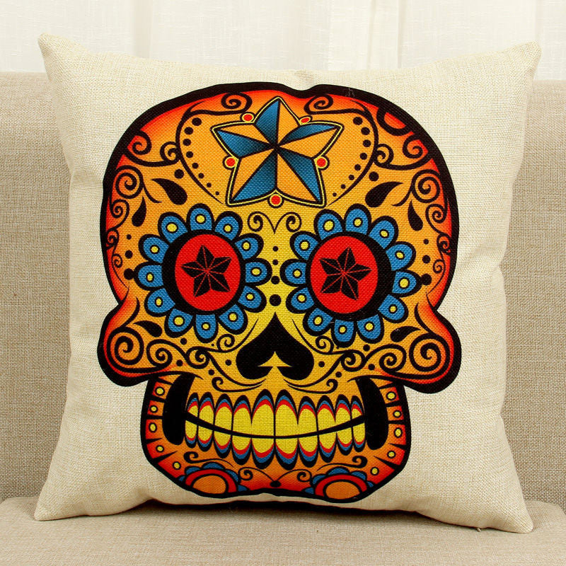 Halloween Mexican Sugar Skull Cushion (No inner) Decorative Throw Pillow Sofa Home Decor Almofada Cojines Decorativos Coussin-Dollar Bargains Online Shopping Australia