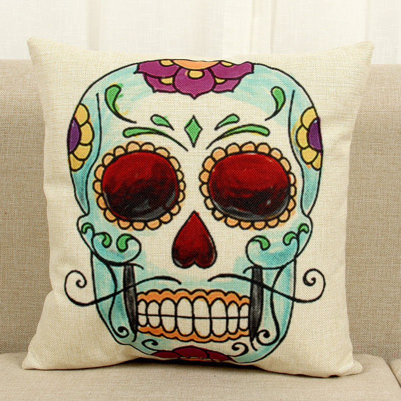 Halloween Mexican Sugar Skull Cushion (No inner) Decorative Throw Pillow Sofa Home Decor Almofada Cojines Decorativos Coussin-Dollar Bargains Online Shopping Australia