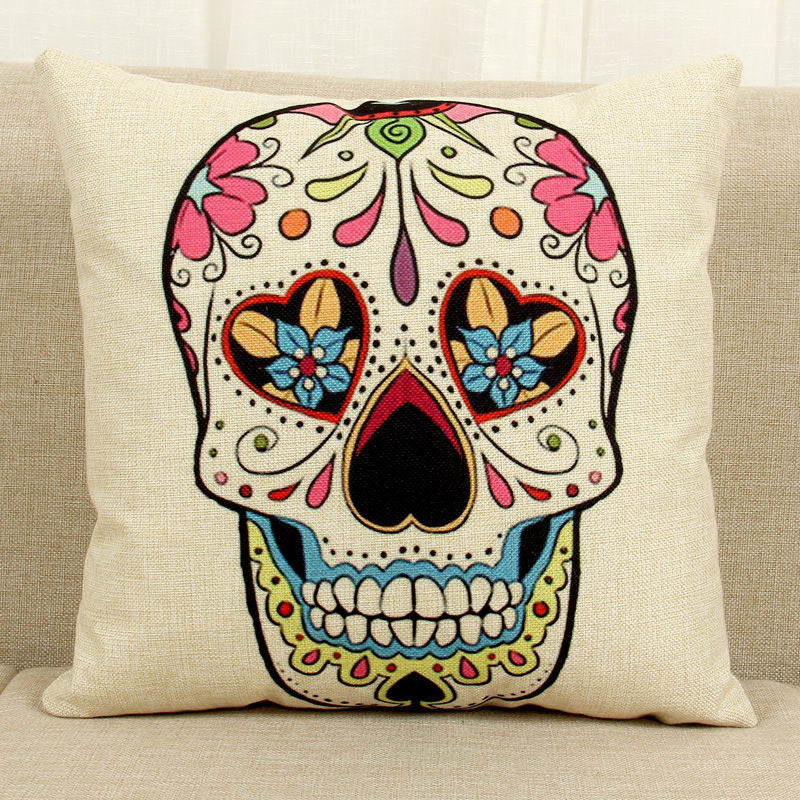 Halloween Mexican Sugar Skull Cushion (No inner) Decorative Throw Pillow Sofa Home Decor Almofada Cojines Decorativos Coussin-Dollar Bargains Online Shopping Australia