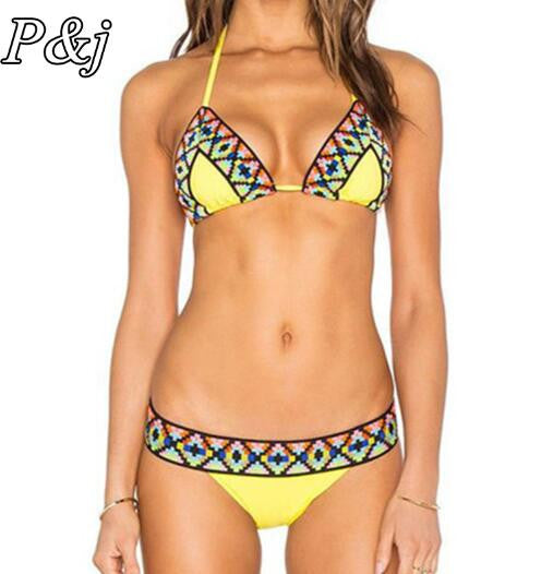P&j Brazilian Style Bikinis set Wear Lady Swimwear Print Hater Push Up Women Swimsuit Bathing Suit Sexy Brazilian Bikini Set-Dollar Bargains Online Shopping Australia