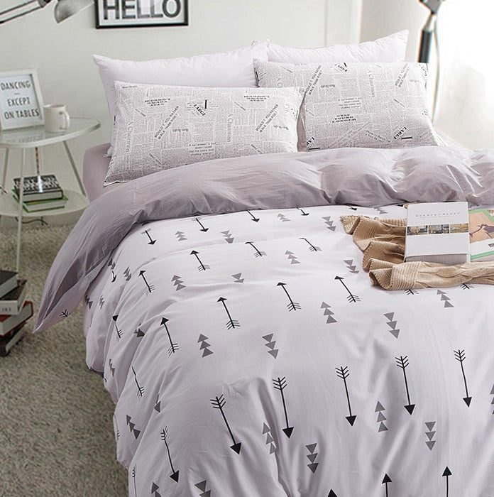 Top cotton Duvet covers set,Gray letters bedding set,Double single duvet covers Twin/Queen/King size,bedclothes #HM4514-Dollar Bargains Online Shopping Australia