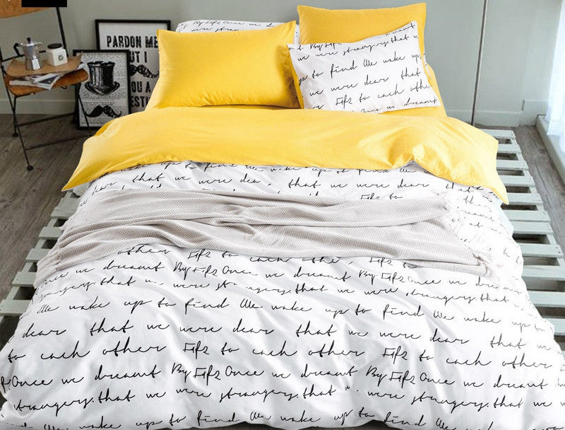 Top cotton Duvet covers set,Gray letters bedding set,Double single duvet covers Twin/Queen/King size,bedclothes #HM4514-Dollar Bargains Online Shopping Australia