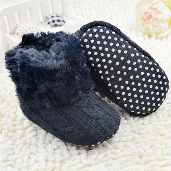 Winter Warm First Walkers Baby Ankle Snow Boots Infant Crochet Knit Fleece Baby Shoes For Boys Girls-Dollar Bargains Online Shopping Australia