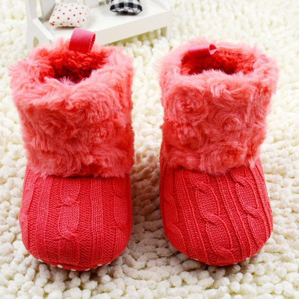 Winter Warm First Walkers Baby Ankle Snow Boots Infant Crochet Knit Fleece Baby Shoes For Boys Girls-Dollar Bargains Online Shopping Australia