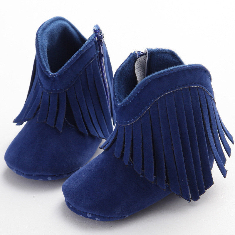 Moccasin Moccs born Baby Girl Boy Kids Prewalker Solid Fringe Shoes Infant Toddler Soft Soled Anti-slip Boots Booties 0-1Yea-Dollar Bargains Online Shopping Australia