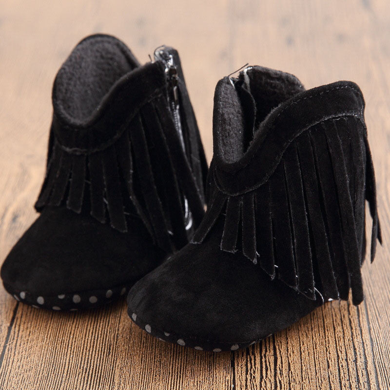 Moccasin Moccs born Baby Girl Boy Kids Prewalker Solid Fringe Shoes Infant Toddler Soft Soled Anti-slip Boots Booties 0-1Yea-Dollar Bargains Online Shopping Australia